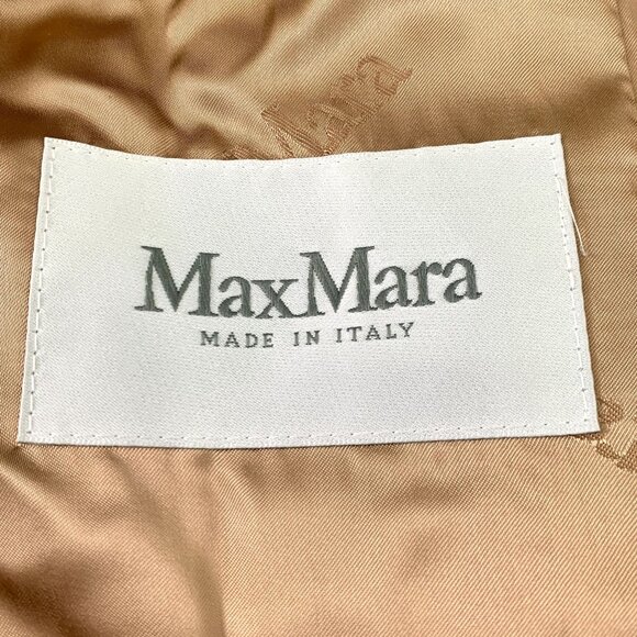 Max Mara Womens Tan Wool Belted Coat With Hood - Picture 5 of 7